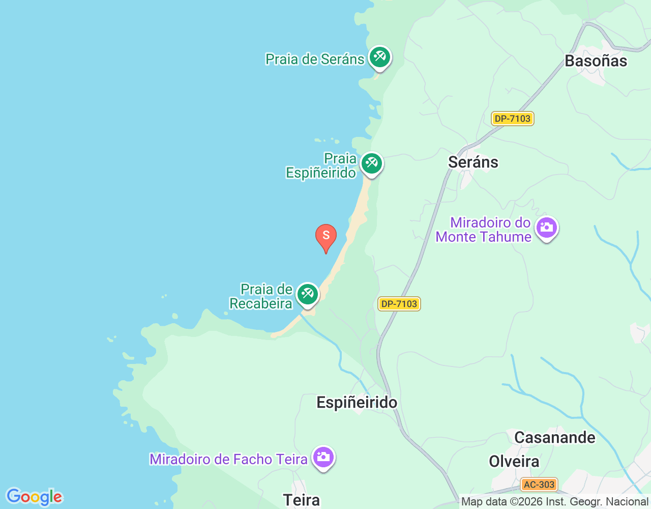 Praia de Espiñeirido location map