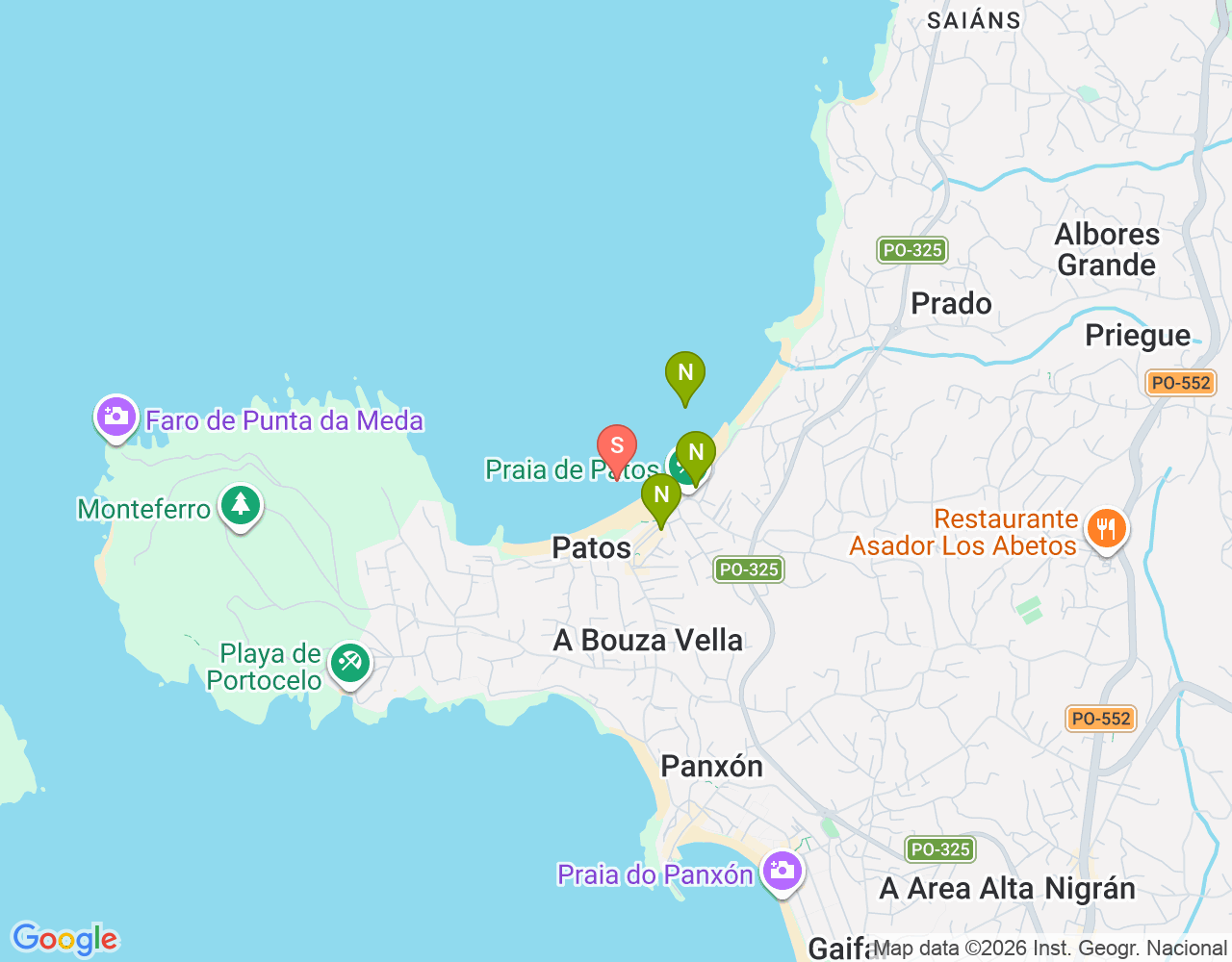 Mapa de ubicación de Praia de Patos