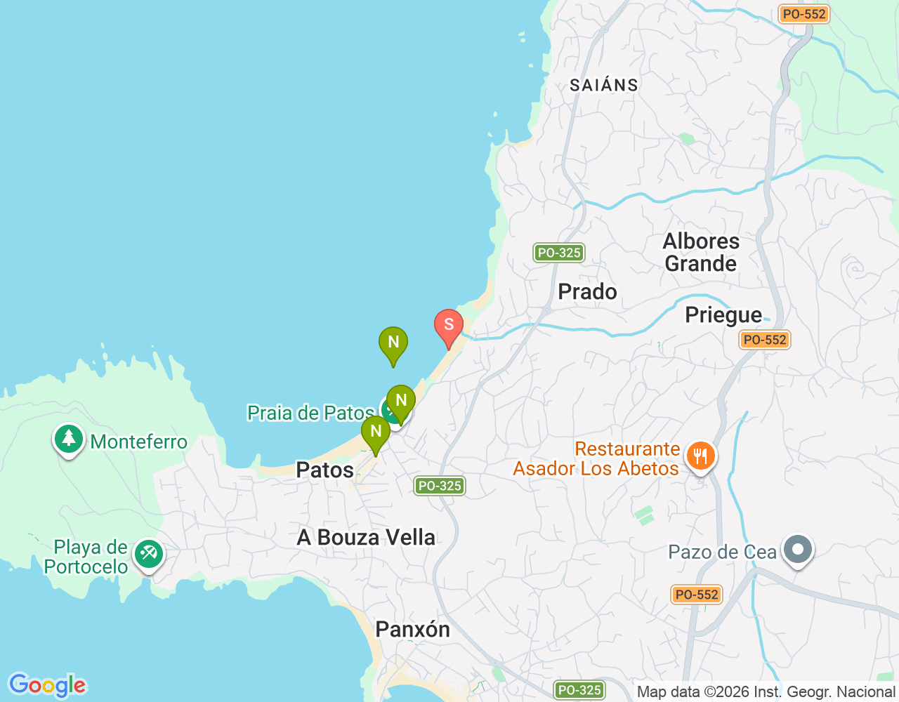 Mapa de ubicación de Praia do Caranquexo