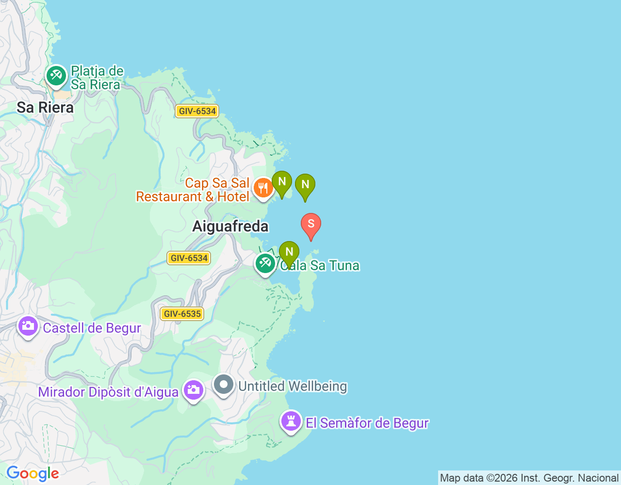 Mapa da localização de Punta des Plom (Buceig)