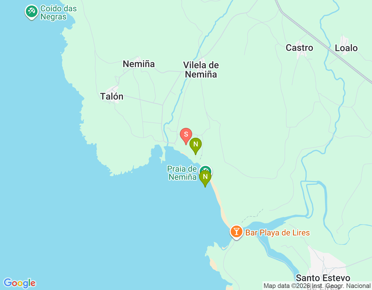 Mapa da localização de Surf House Nemiña