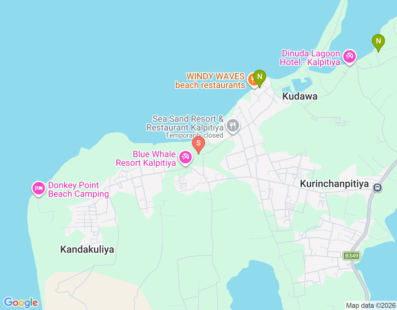 Kitesurfing Lanka location map
