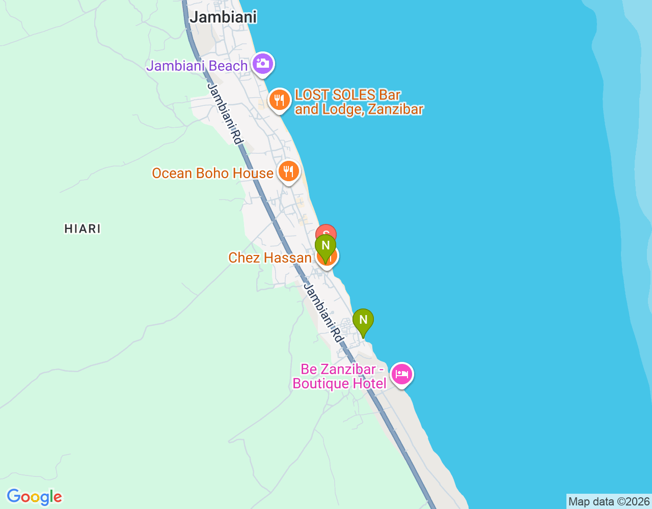 Pilipili Uhuru Kite Zanzibar location map