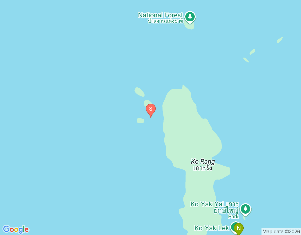 Mapa da localização de Ko Thian - Mergulho