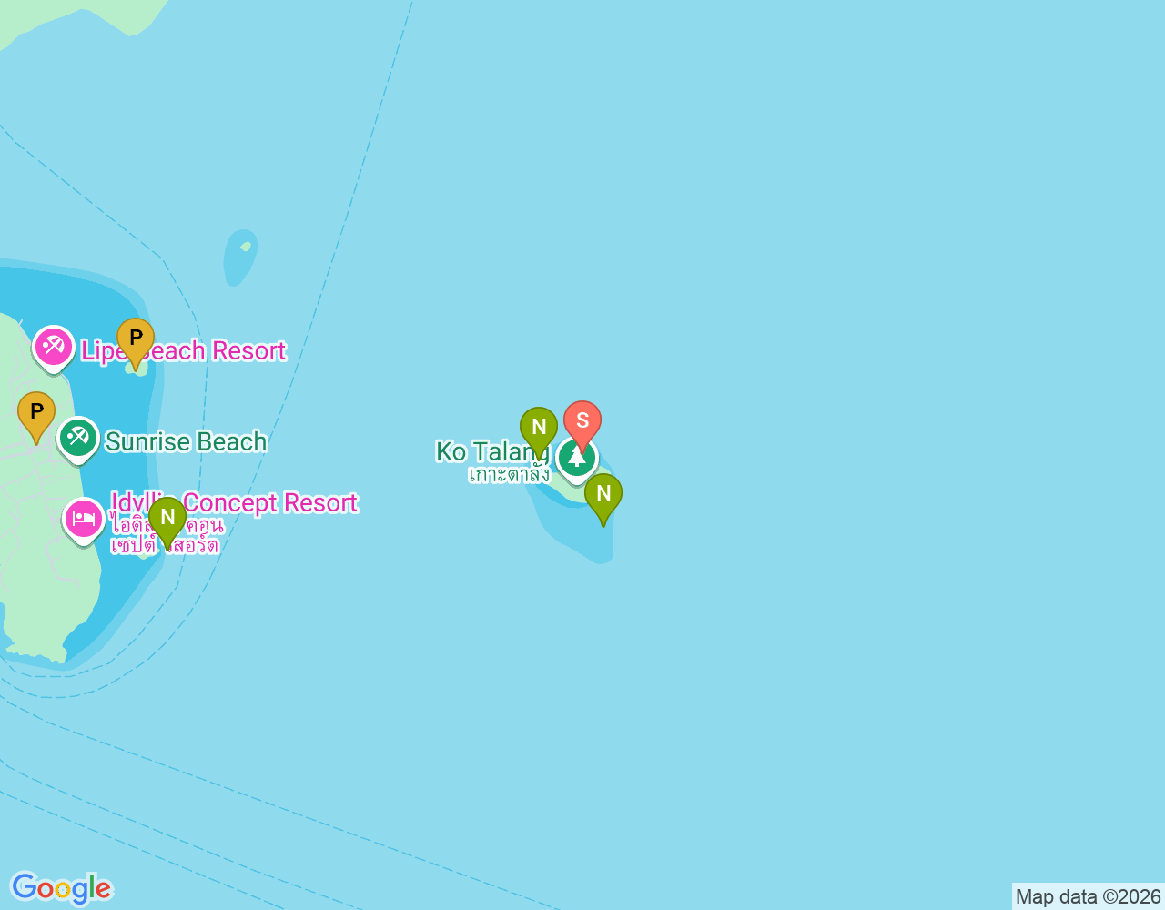Mapa da localização de Koh Talak North