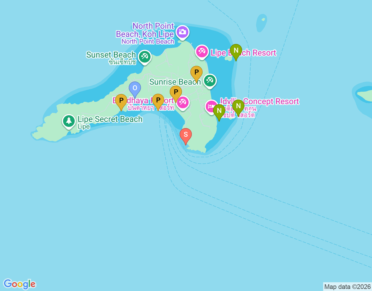 Mapa da localização de Pattaya Corner