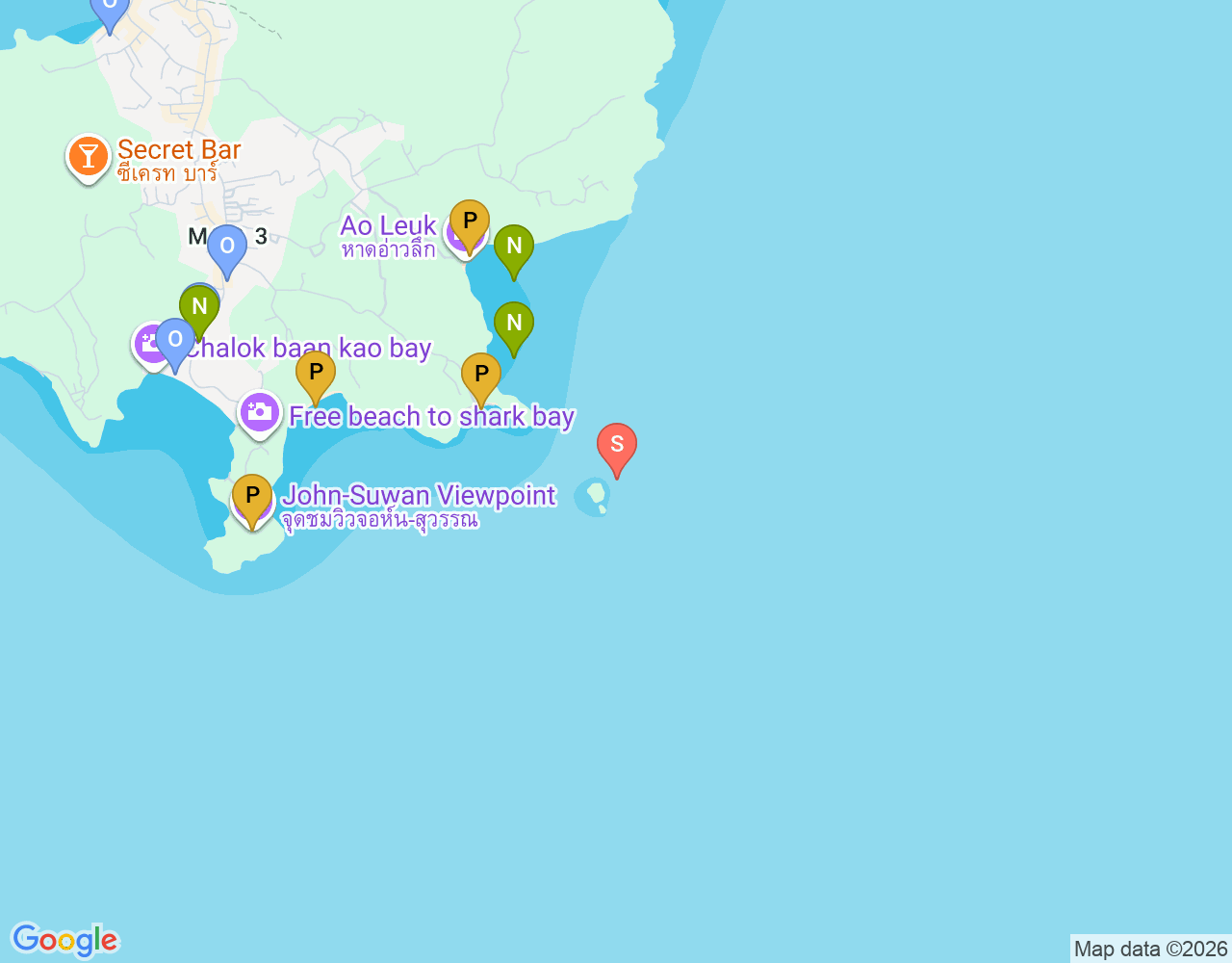 Mapa da localização de Shark Island