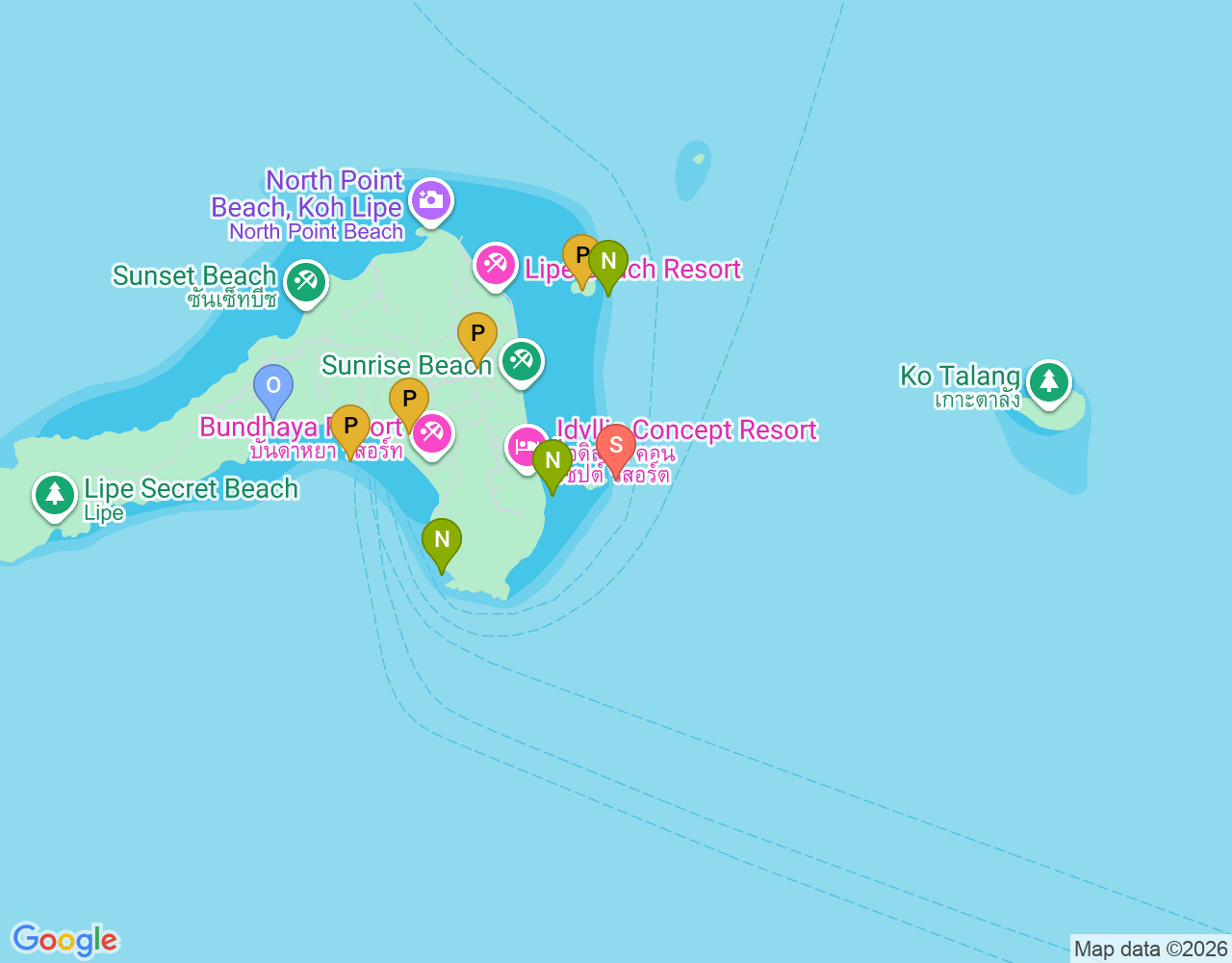 Mapa de ubicación de เกาะอุเสน