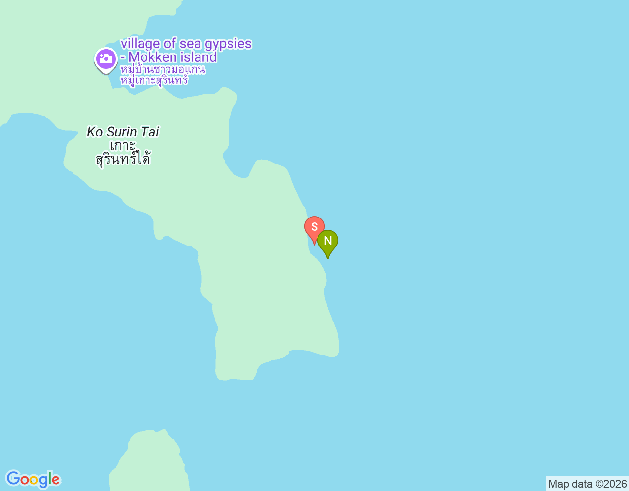 Mapa da localização de Tao Bay