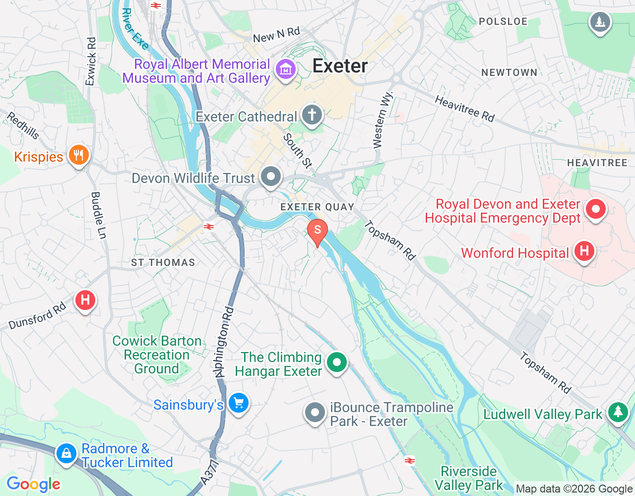 Mapa da localização de Exeter BSAC