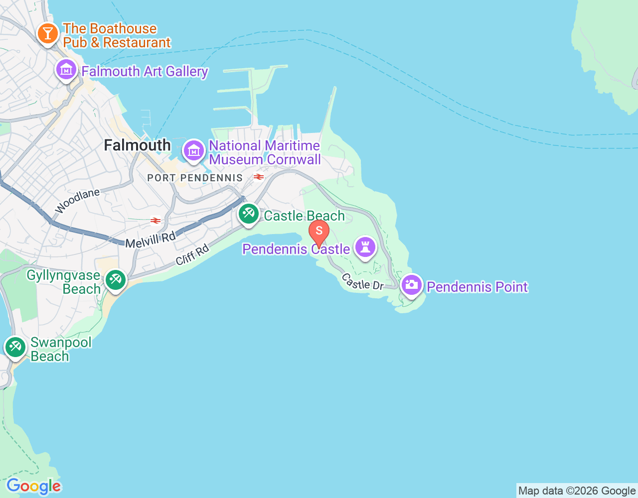 Mapa da localização de Pendennis Shore Dive