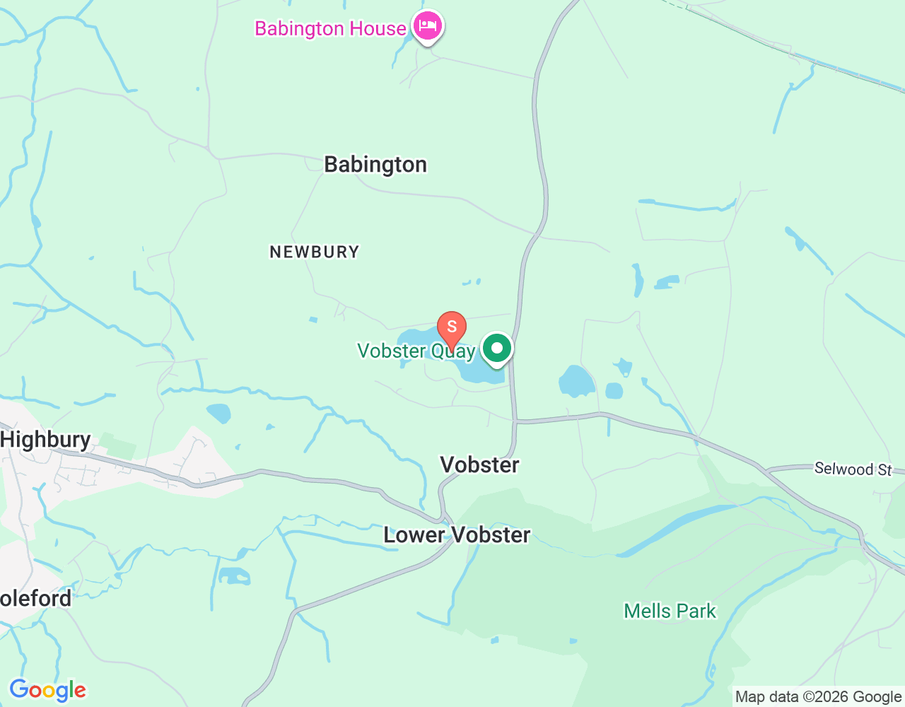 Mapa da localização de Vobster Quay