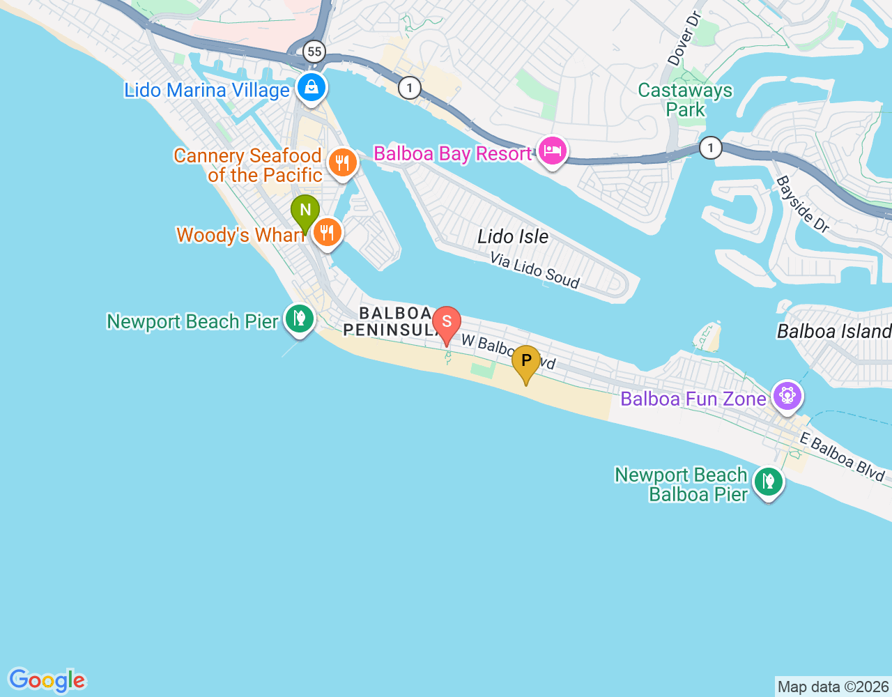 15th St Surf and Supply location map