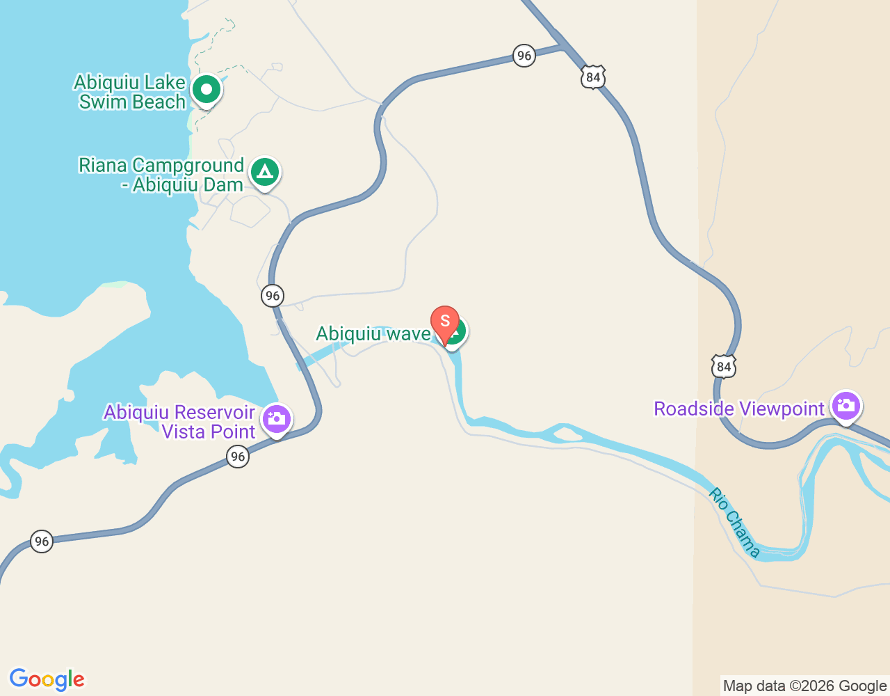 Mapa da localização de Abiquiu Wave