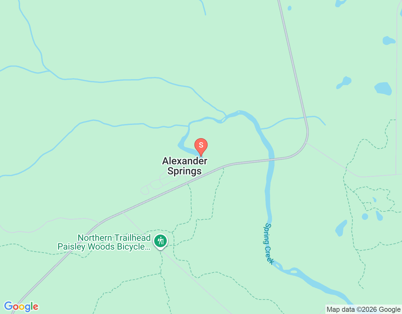 Standortkarte von Alexander Springs