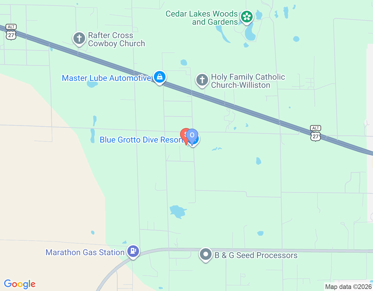 Blue Grotto Spring location map
