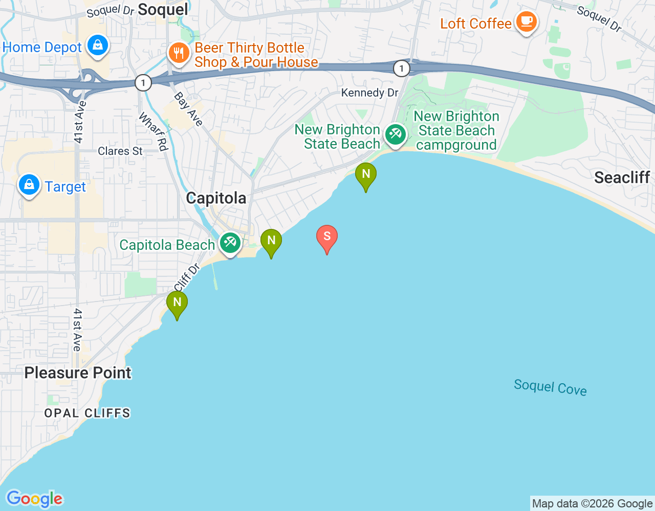 Mapa da localização de Bombora