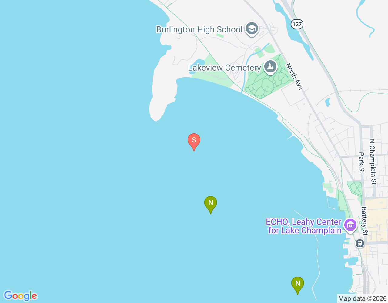 Mapa de ubicación de Burlington Bay Horse Ferry