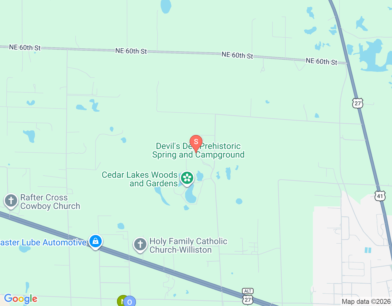 Mapa da localização de Devil's Den