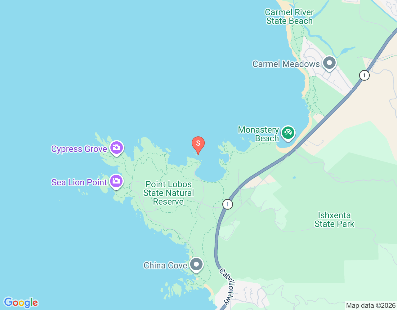 Mapa da localização de Área de Mergulho