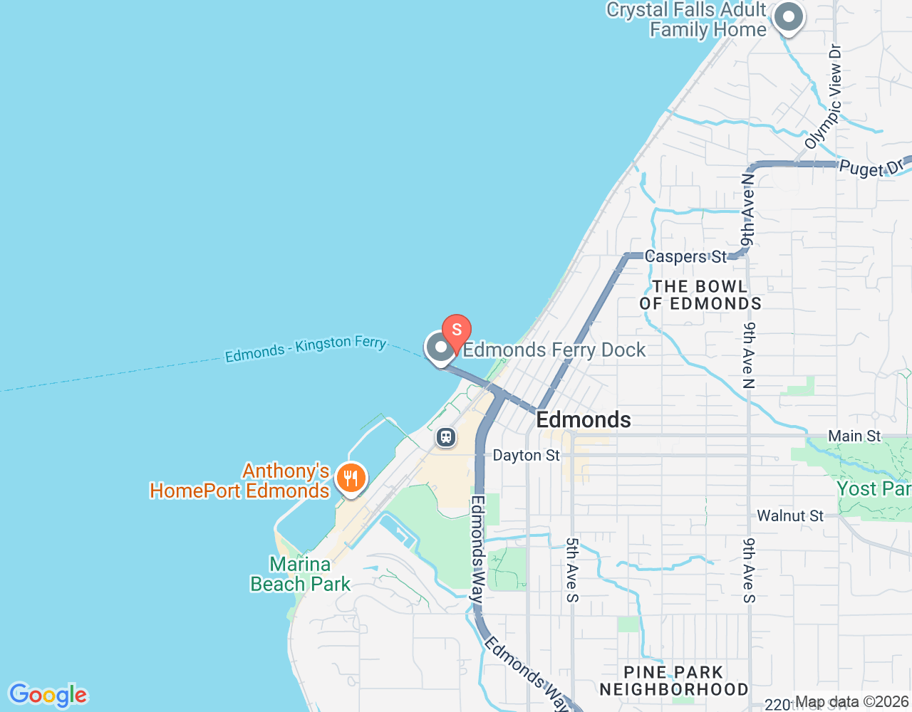 Mapa da localização de Edmonds Underwater Park