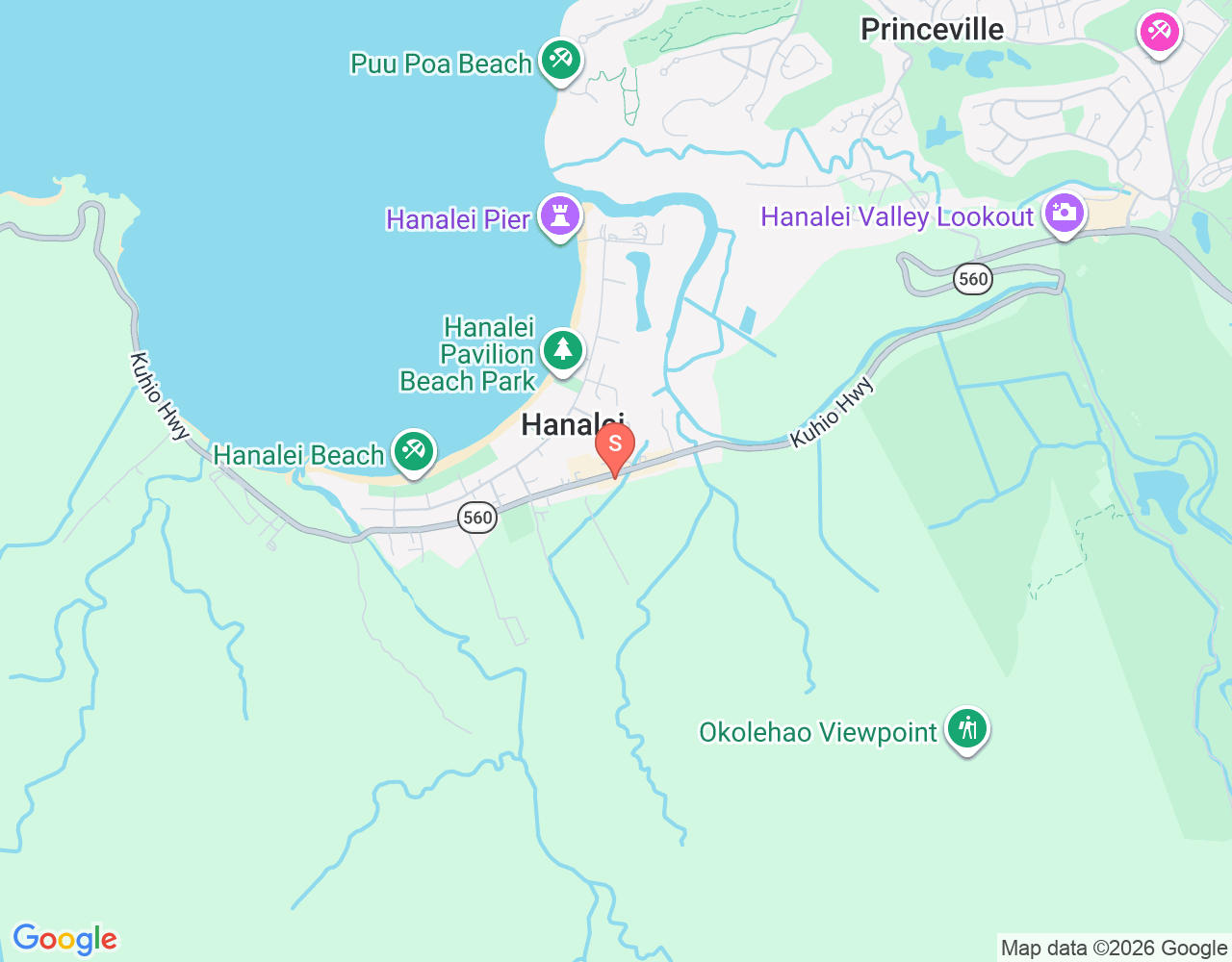 Mapa da localização de Hanalei Surf Co.