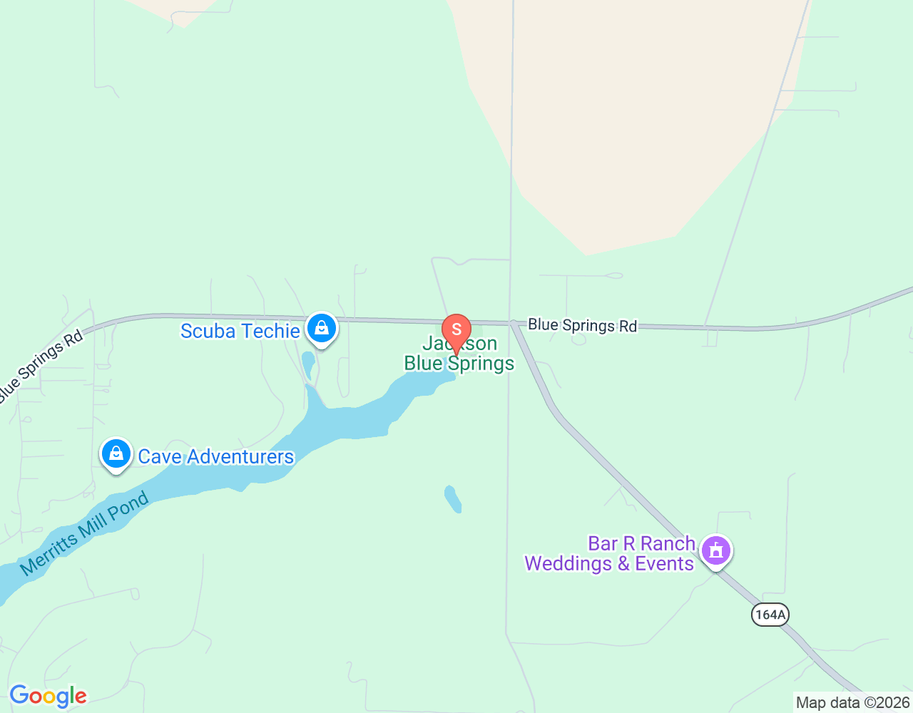Mapa da localização de Jackson Blue Spring