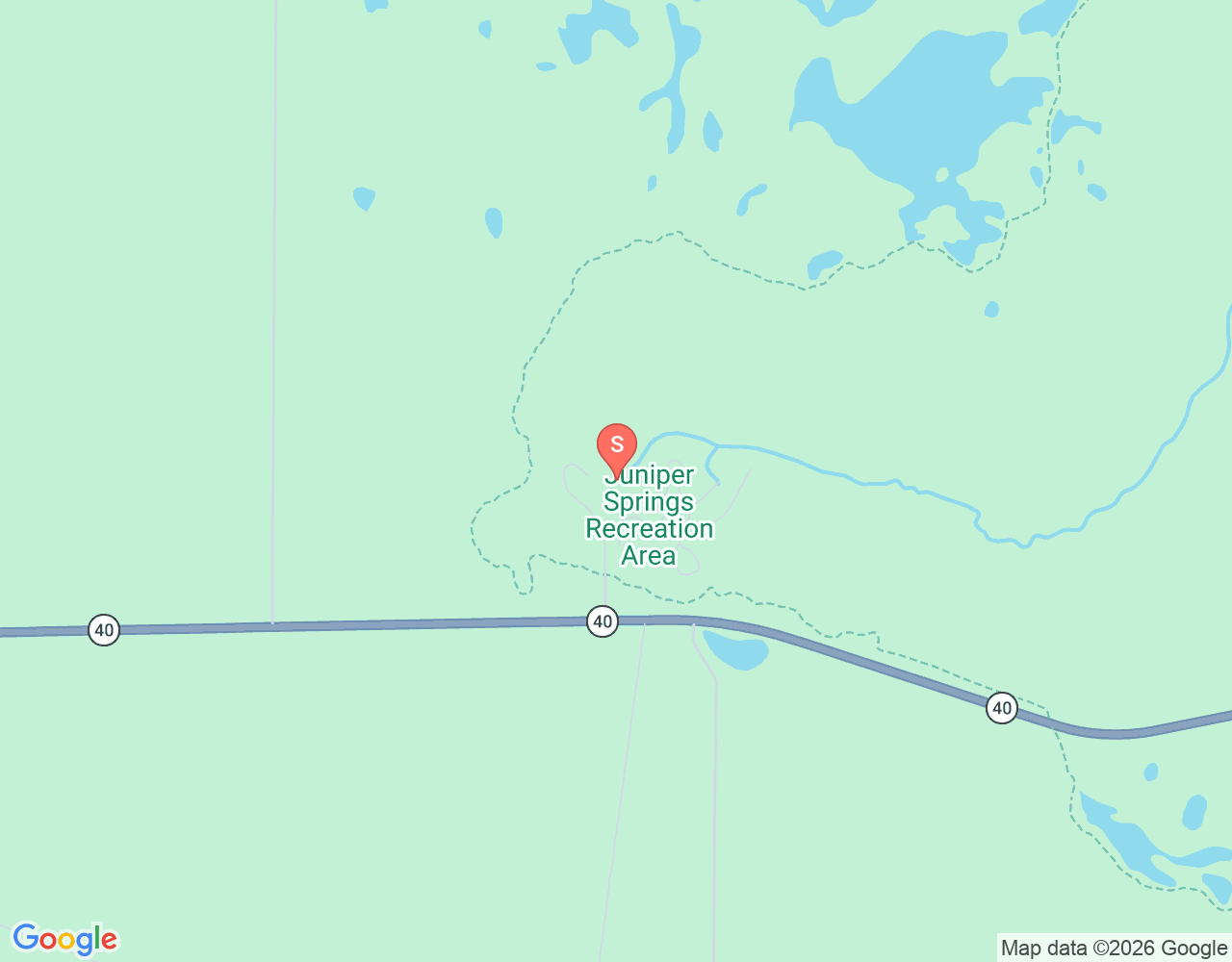 Mapa da localização de Juniper Springs