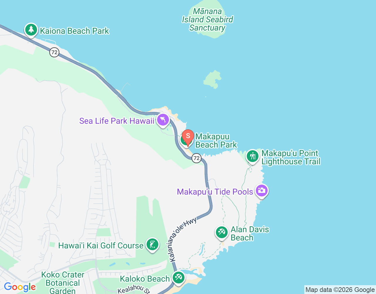 Mapa da localização de Makapuu Beach Park