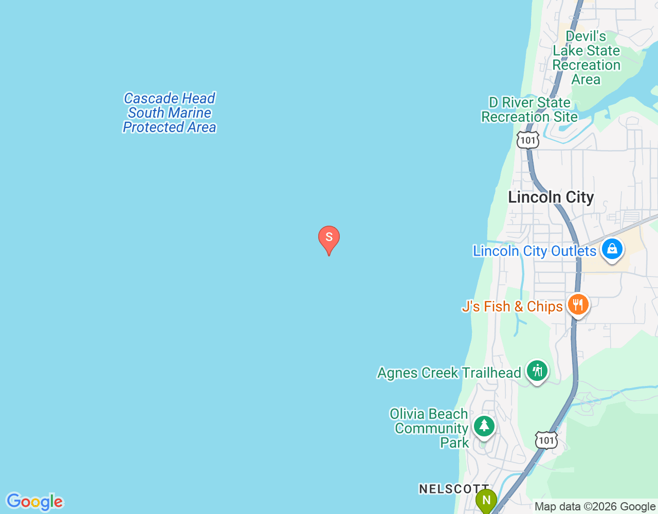 Mapa de ubicación de Nelscott Reef