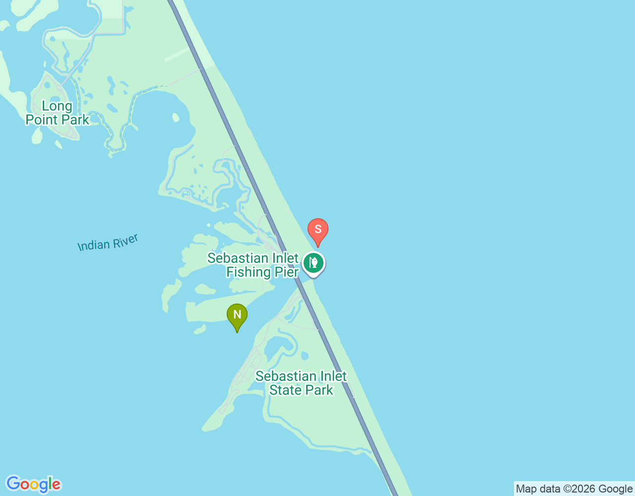 Mapa de ubicación de North Jetty