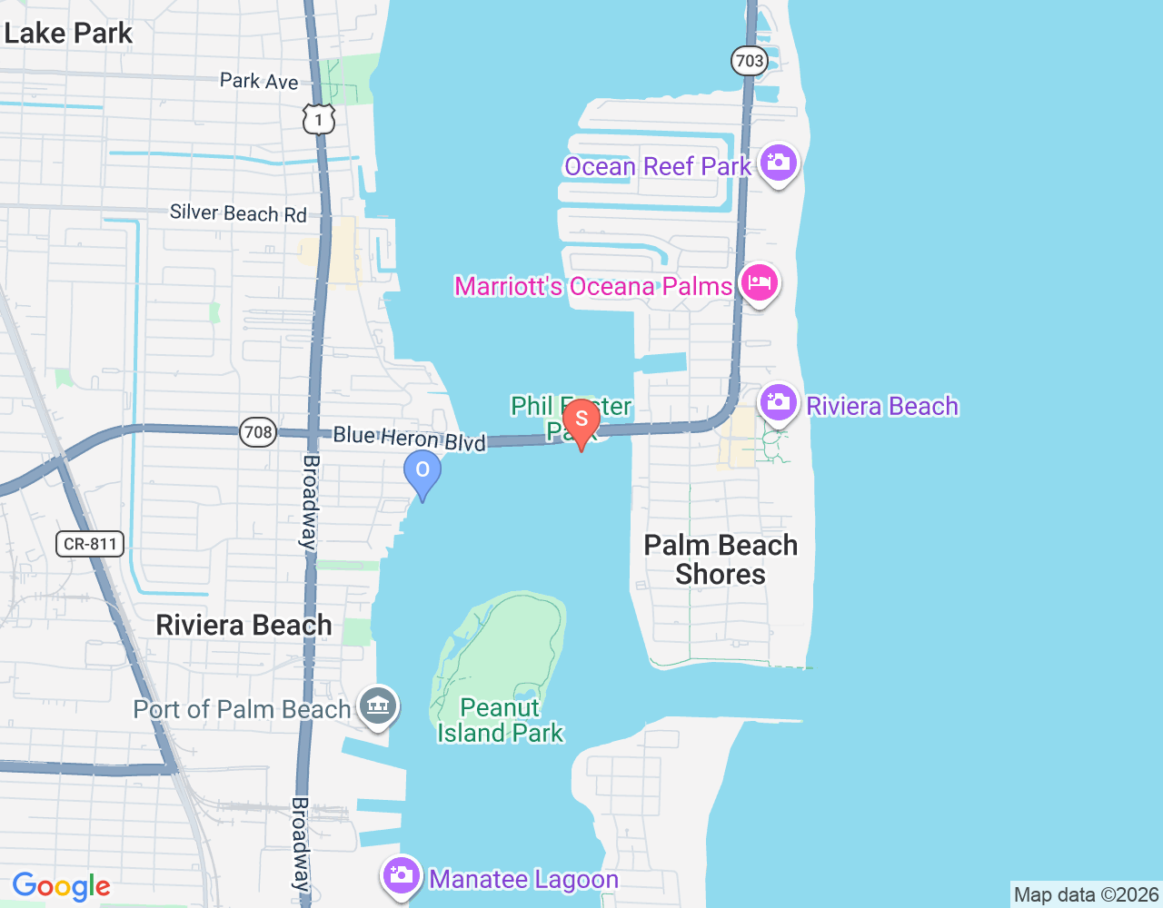 Mapa de ubicación de Phil Foster Park Snorkel Reef