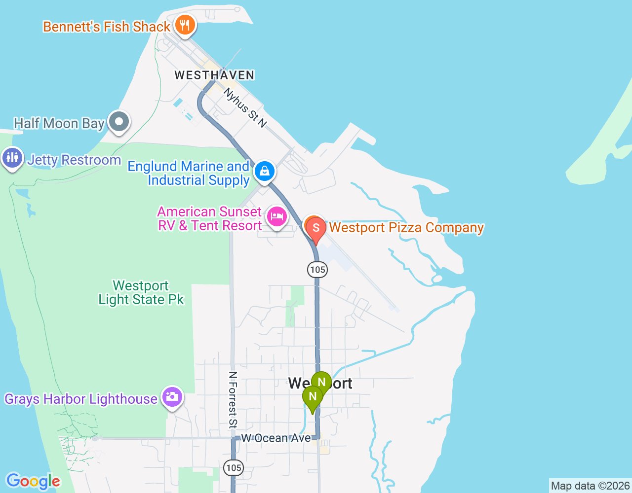 Mapa de ubicación de Rough Bar Surf