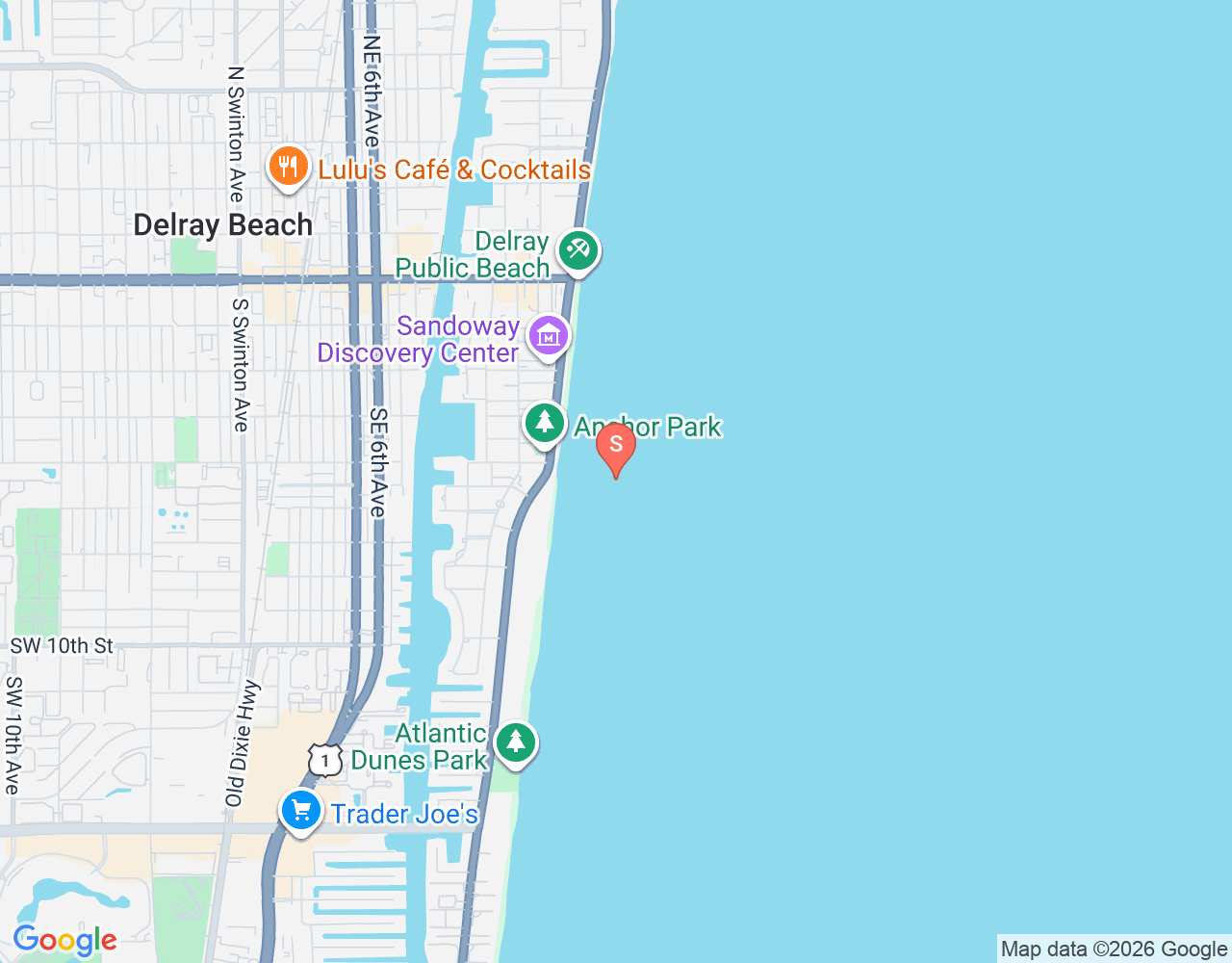 Mapa da localização de S.S. Inchulva / Delray Wreck (Navio Naufragado)