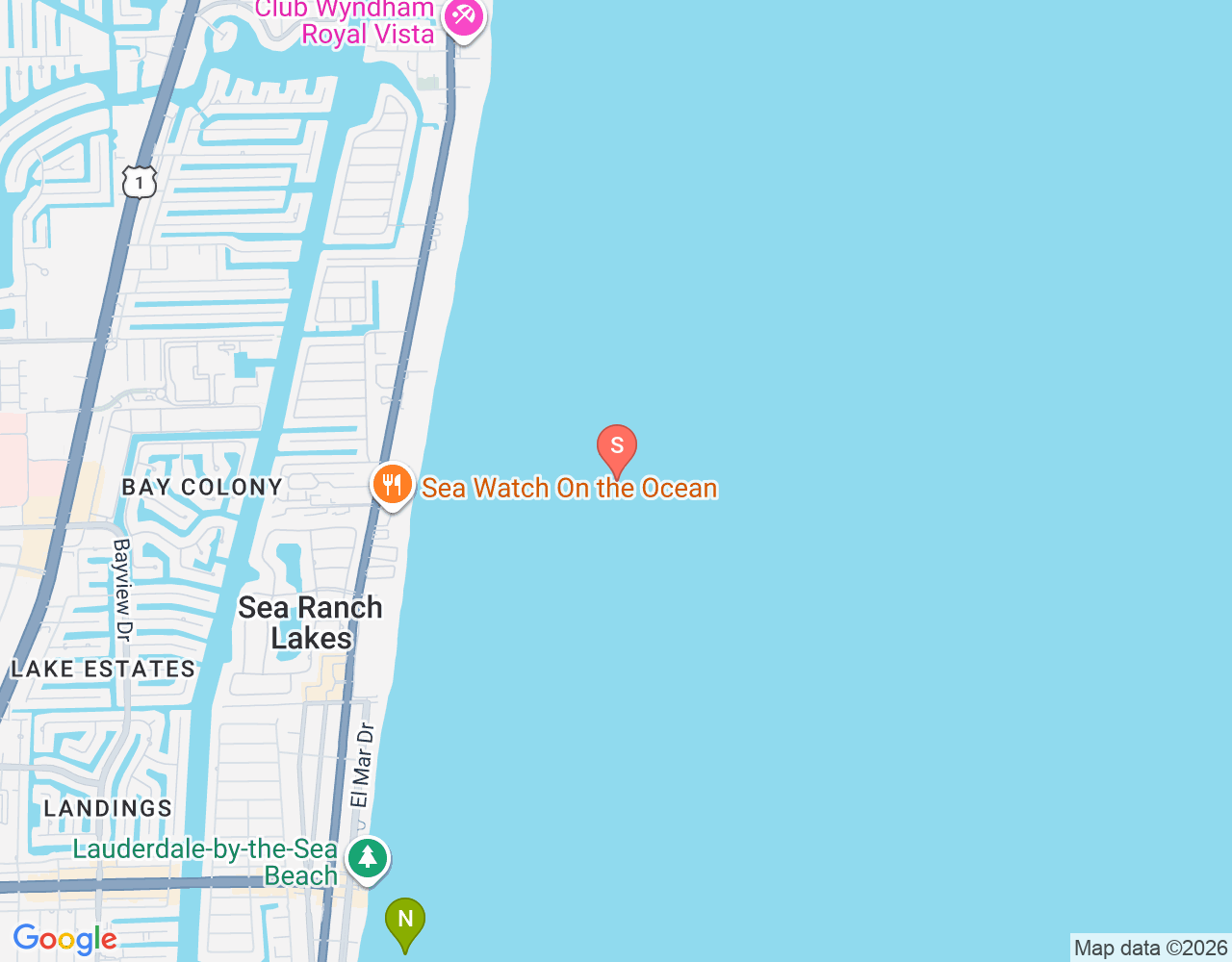 Mapa da localização de SS Copenhagen Shipwreck