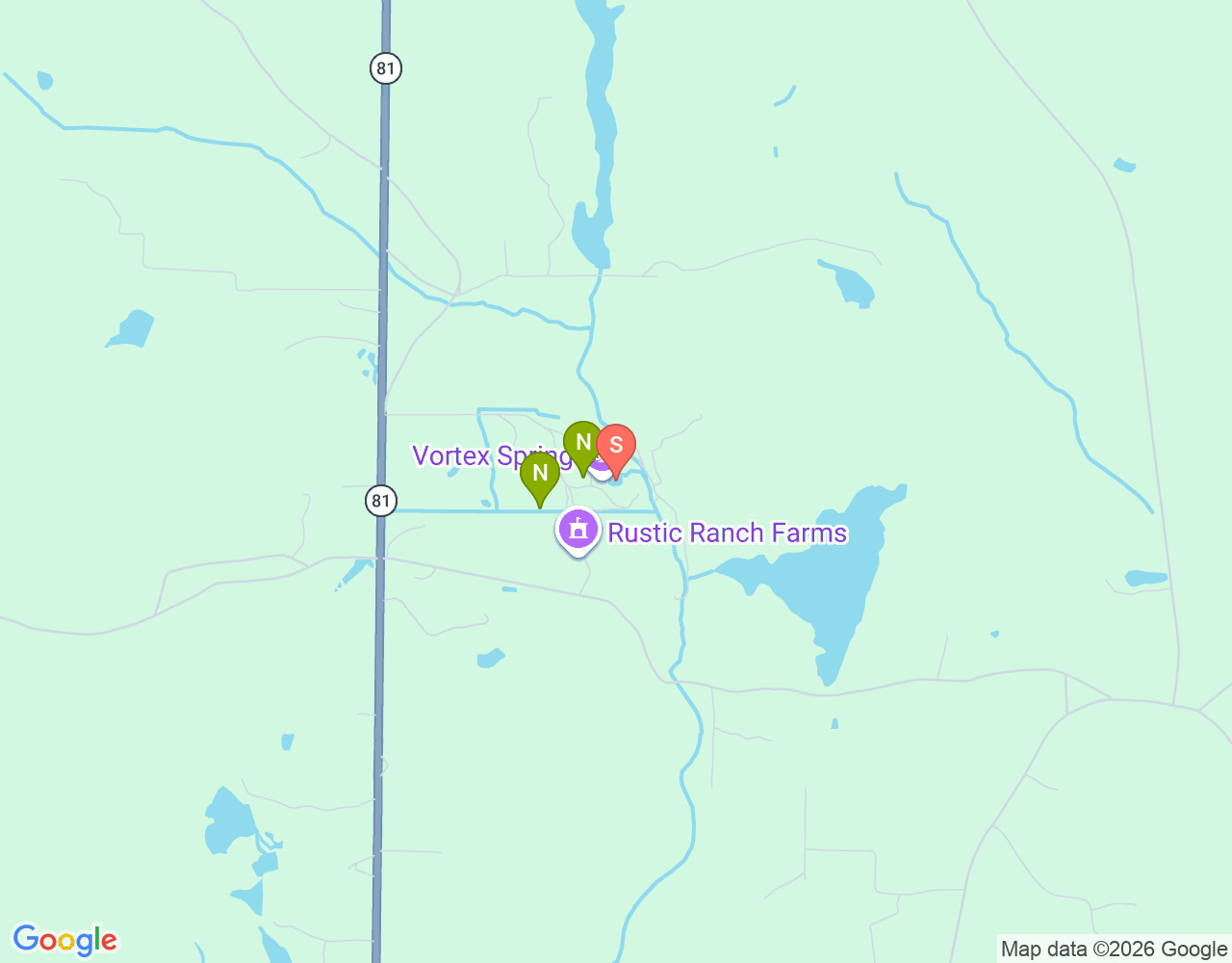 Mapa da localização de Vortex Spring